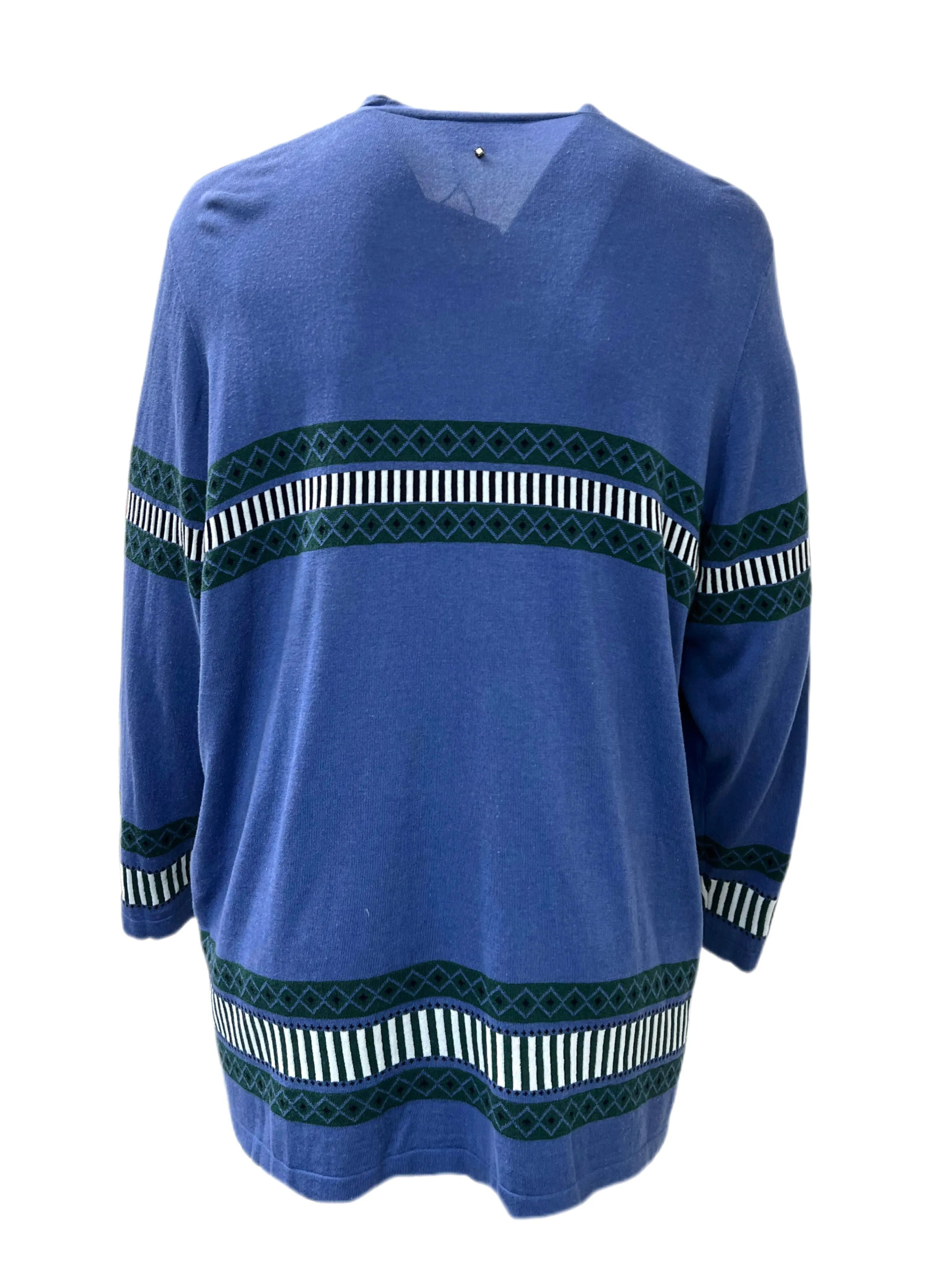 Marina Rinaldi Women's Navy Maculato Button Front Knitted Cardigan Size XXL NWT