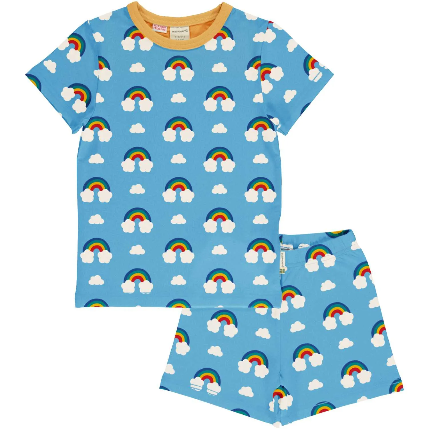 Maxomorra Rainbow Pj Set Ss24 Blue