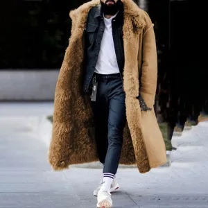 Men's Fur-Lined Winter Coat with Hood by Winterziu