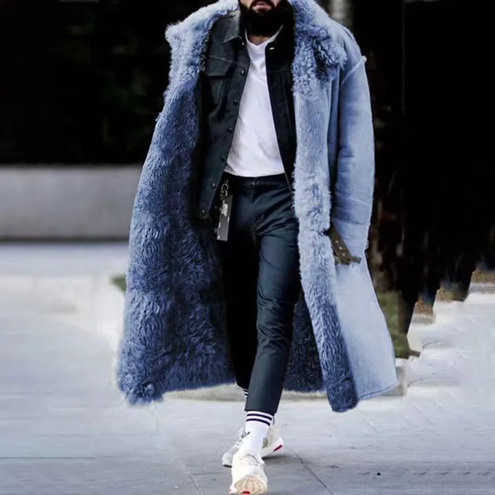 Men's Fur-Lined Winter Coat with Hood by Winterziu