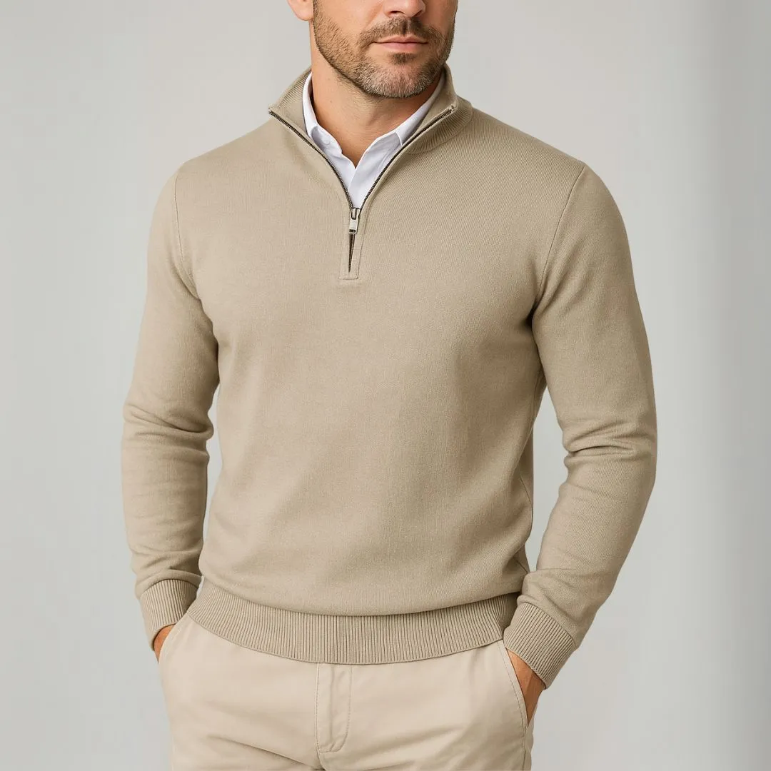 Men’s Knitted Top – Half-Zip – Regular Fit – Smart Casual – Autumn/Winter
