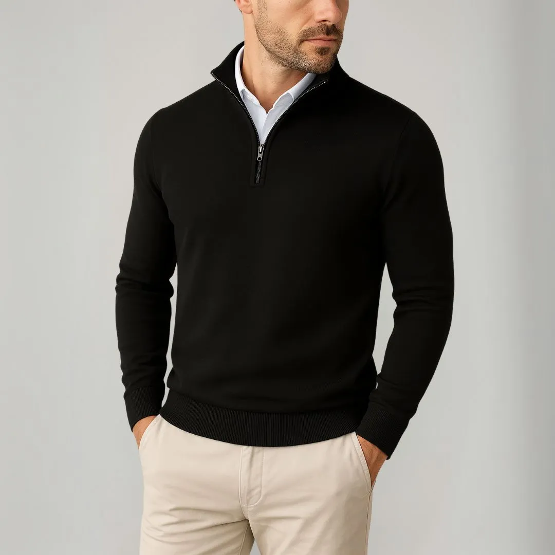 Men’s Knitted Top – Half-Zip – Regular Fit – Smart Casual – Autumn/Winter
