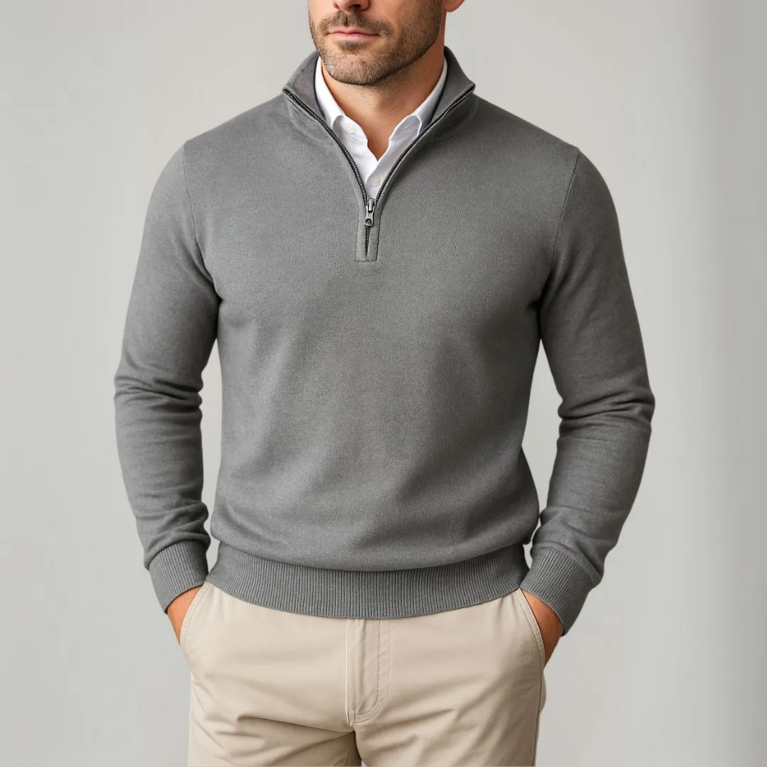 Men’s Knitted Top – Half-Zip – Regular Fit – Smart Casual – Autumn/Winter