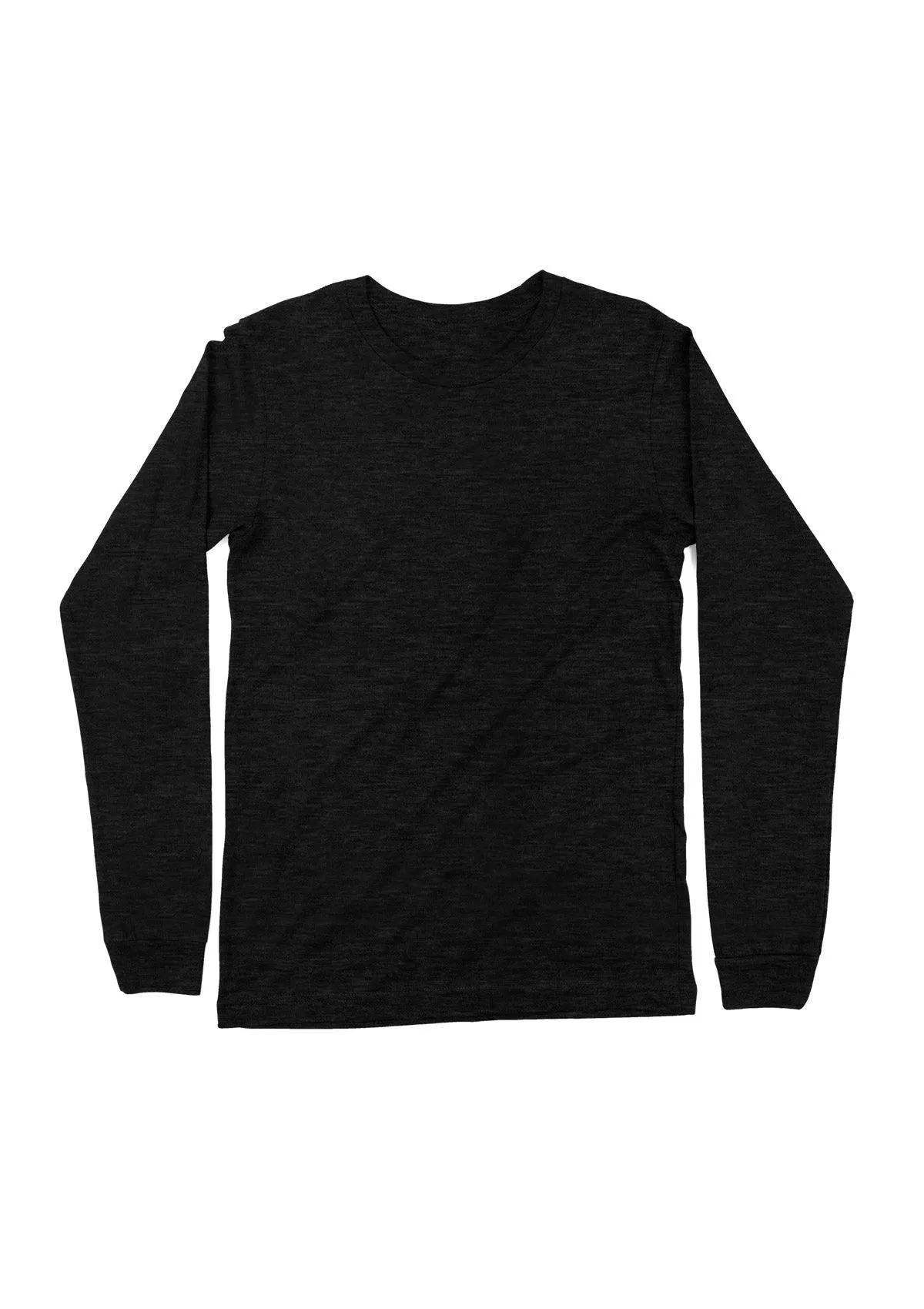 Men's Long Sleeve Crew Neck T-Shirt Black Heather
