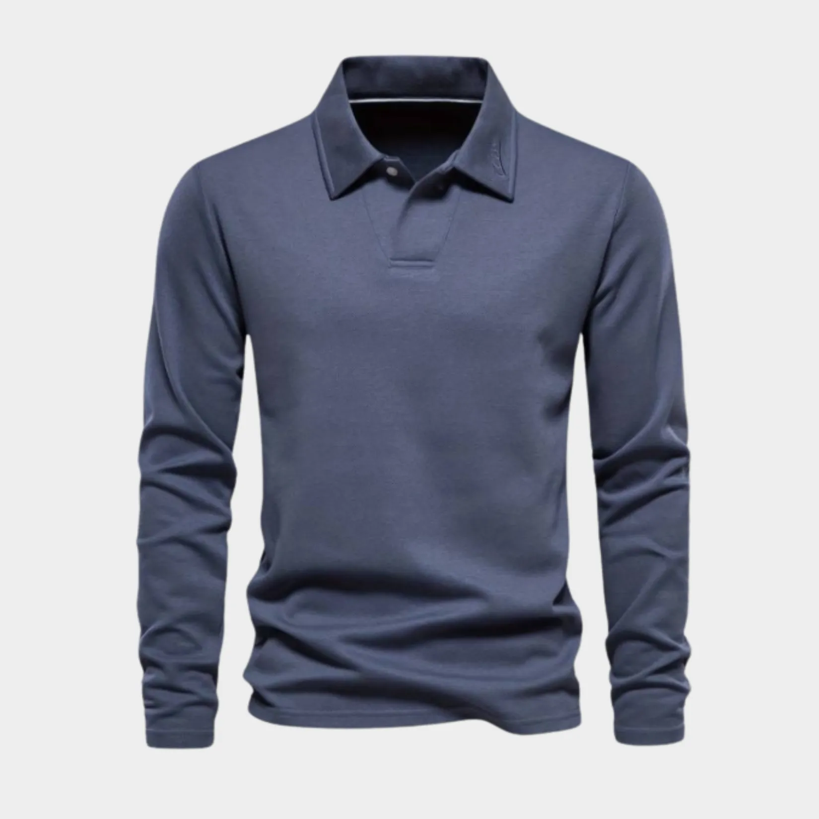 Men’s Long Sleeve Polo Shirt – Classic Collar – Lightweight Knit – Smart Casual Essential