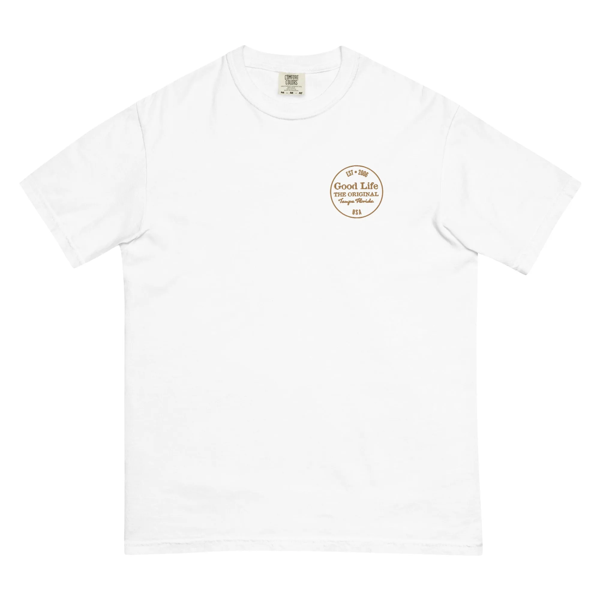 Men's Premium Ringspun Cotton Embroidered Original Good Life Logo T-Shirt