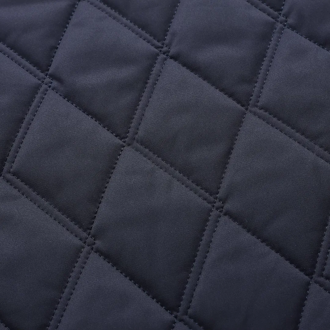 Men’s Quilted Jacket – Button-Up – Diamond Stitching – Lightweight Insulation – Smart Casual Outerwear