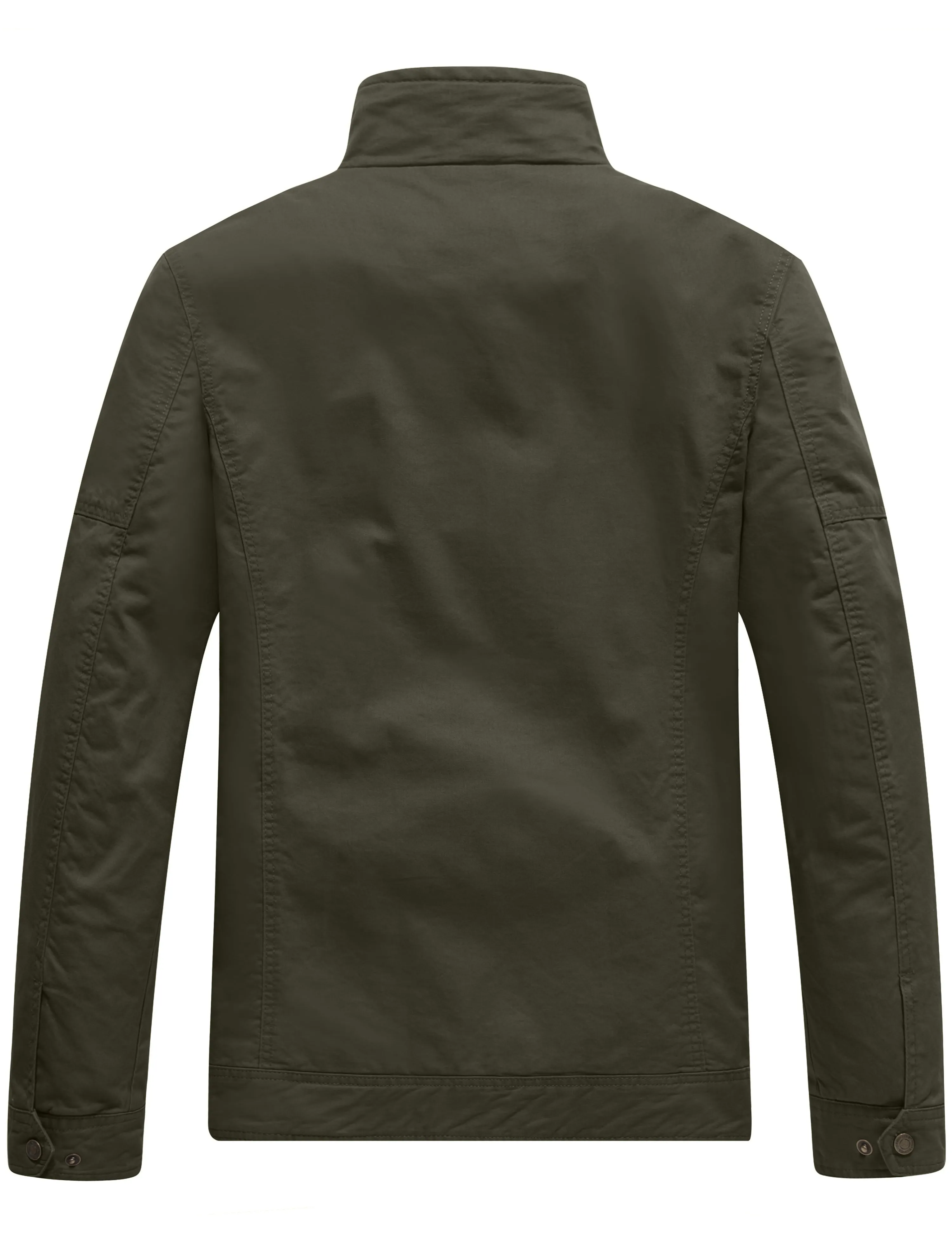 Men'S Spring Lightweight Cotton Work Jacket Windbreaker Utility Coat Green S