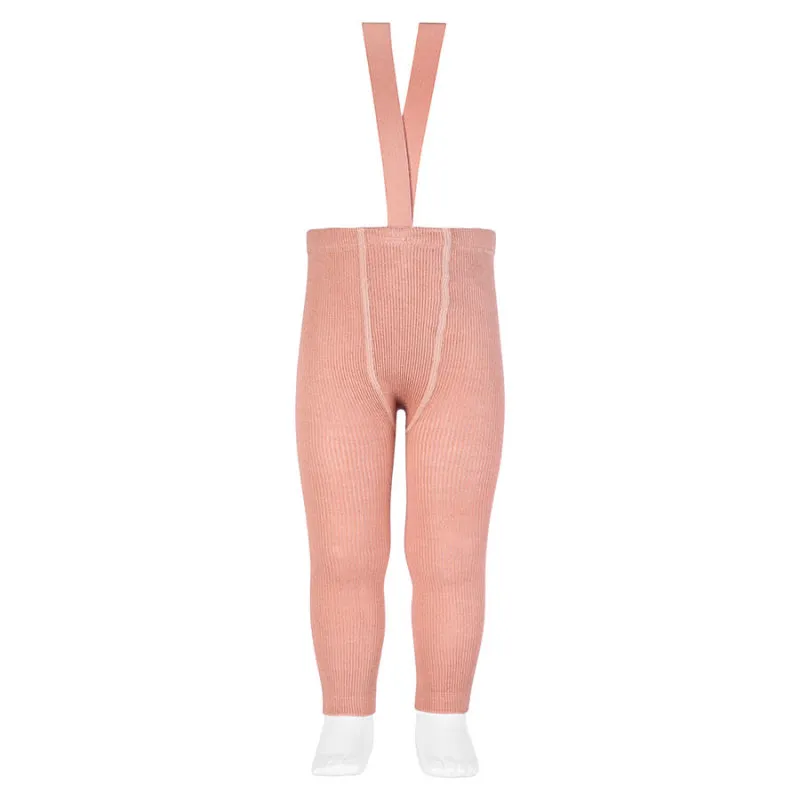 Merino Blend Tights with Braces - Mellow Pink