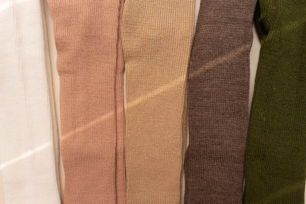 Merino Blend Tights with Braces - Mellow Pink