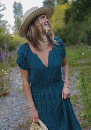 Midnight Teal Midi Dress
