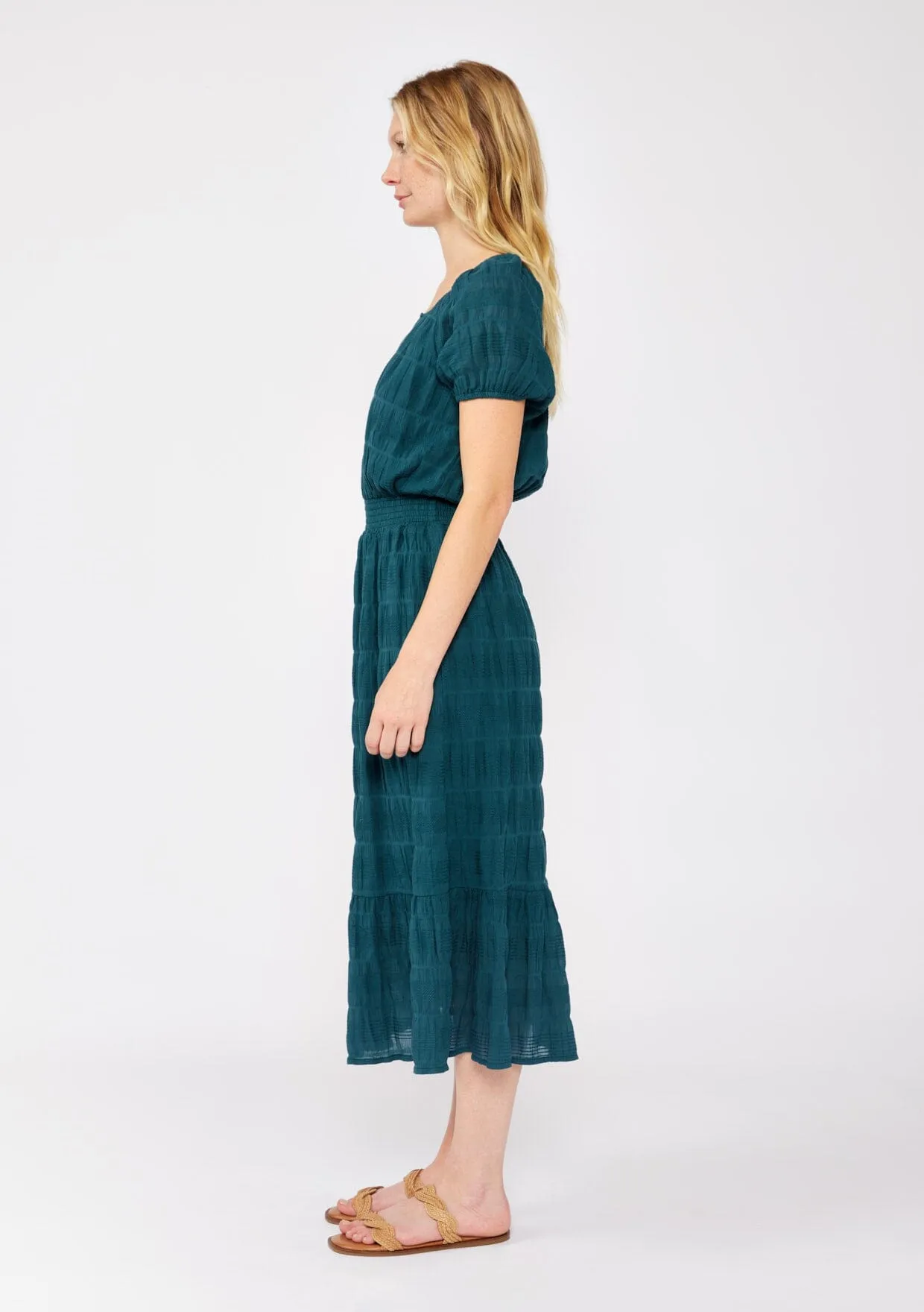 Midnight Teal Midi Dress