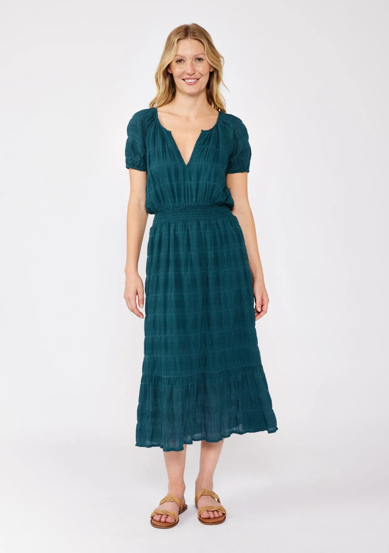 Midnight Teal Midi Dress