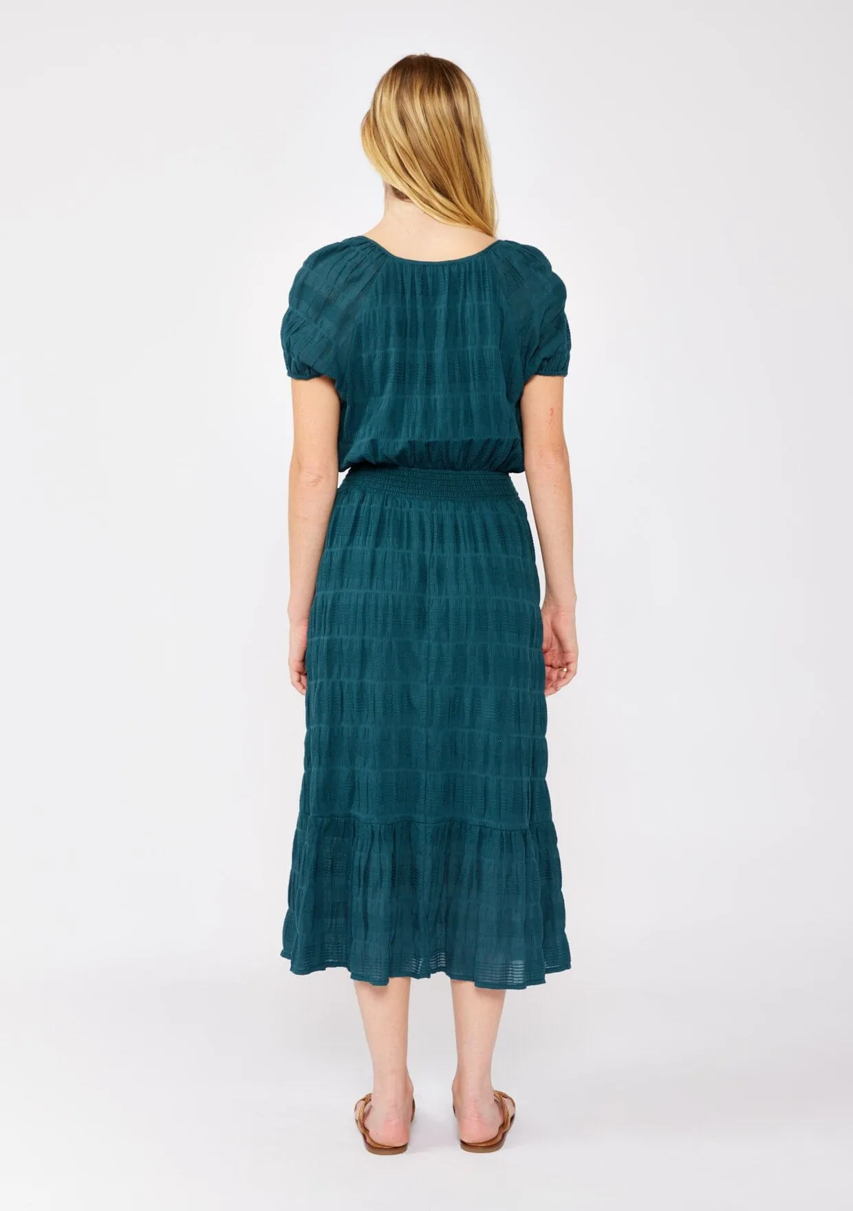 Midnight Teal Midi Dress