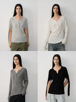 Minimal Henry Collar Knit Sweater