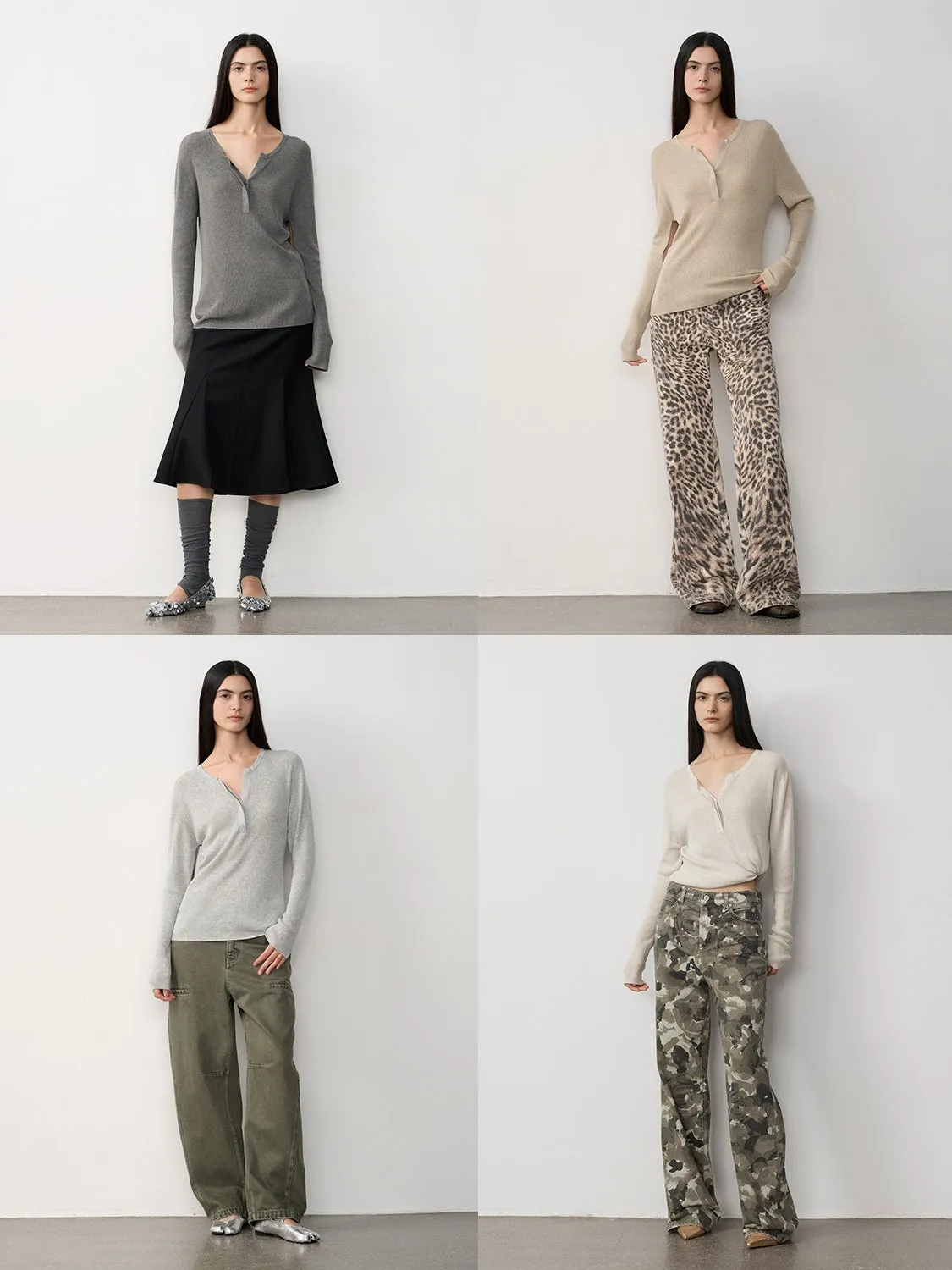 Minimal Henry Collar Knit Sweater
