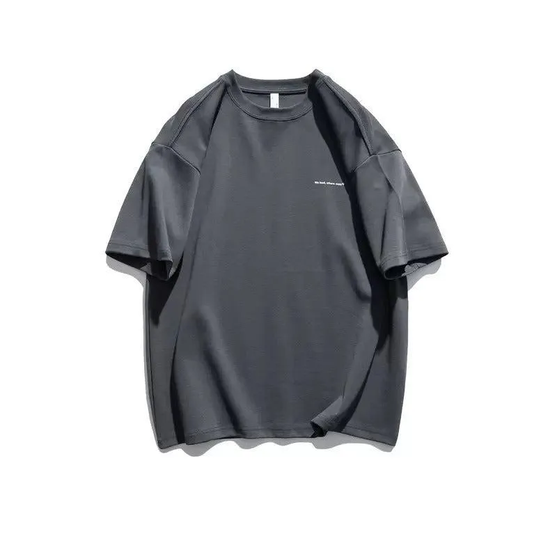 Minimalist Cotton Tee with Motivational Script