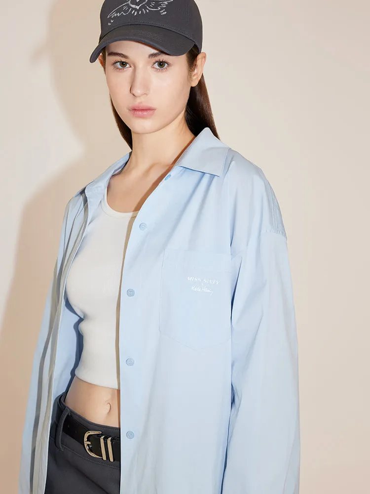Miss Sixty x Keith Haring Capsule Collection Baby Blue Printed Shirt