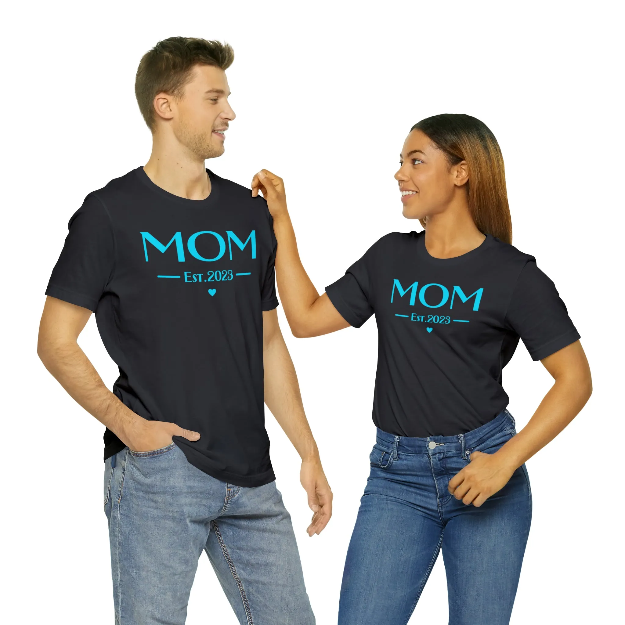 Mom Est. 2023 Baby T-Shirt | Mom to Be Tee |  Bella Canvas 3001 Unisex |  Here Comes the Baby Short Sleeve Tshirt