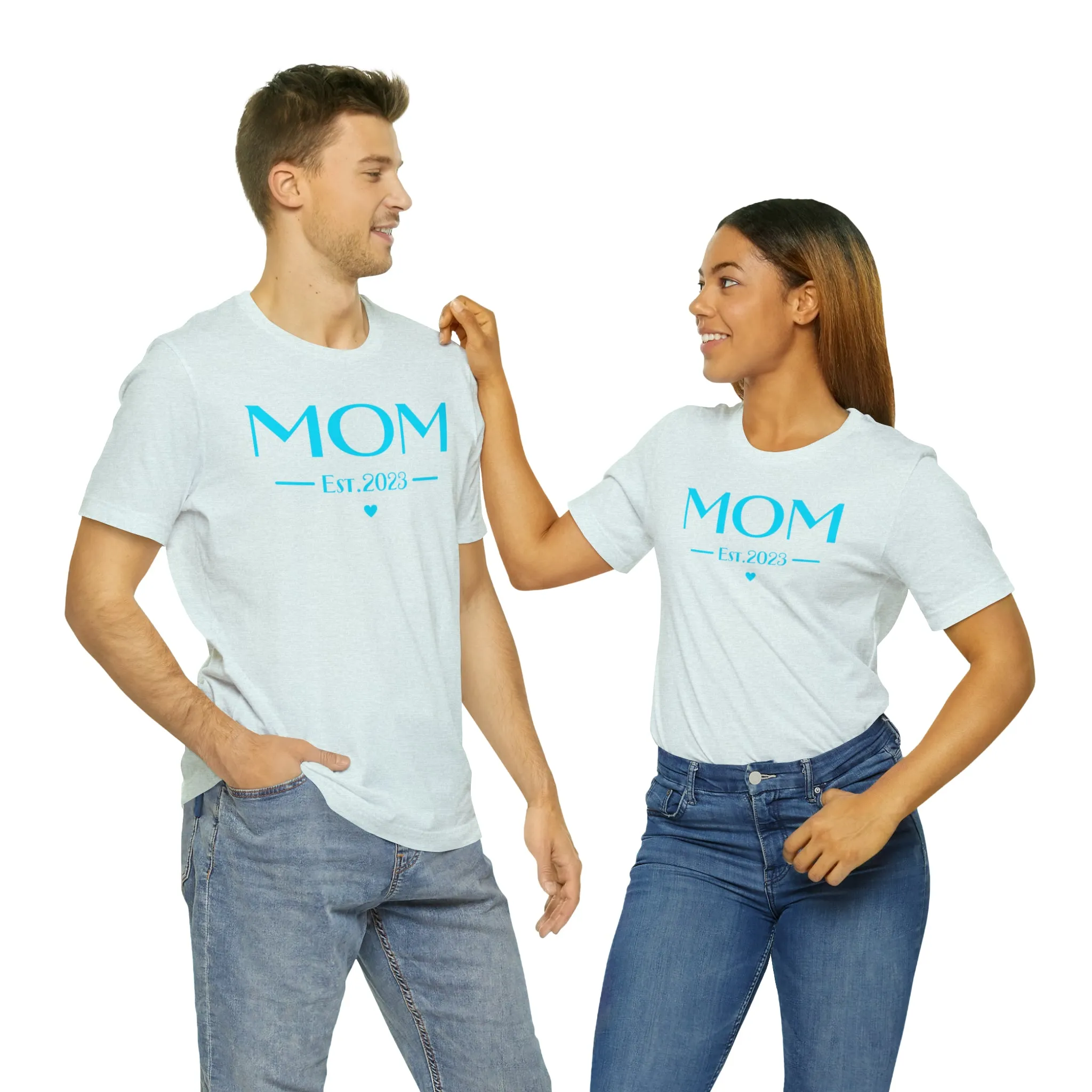 Mom Est. 2023 Baby T-Shirt | Mom to Be Tee |  Bella Canvas 3001 Unisex |  Here Comes the Baby Short Sleeve Tshirt