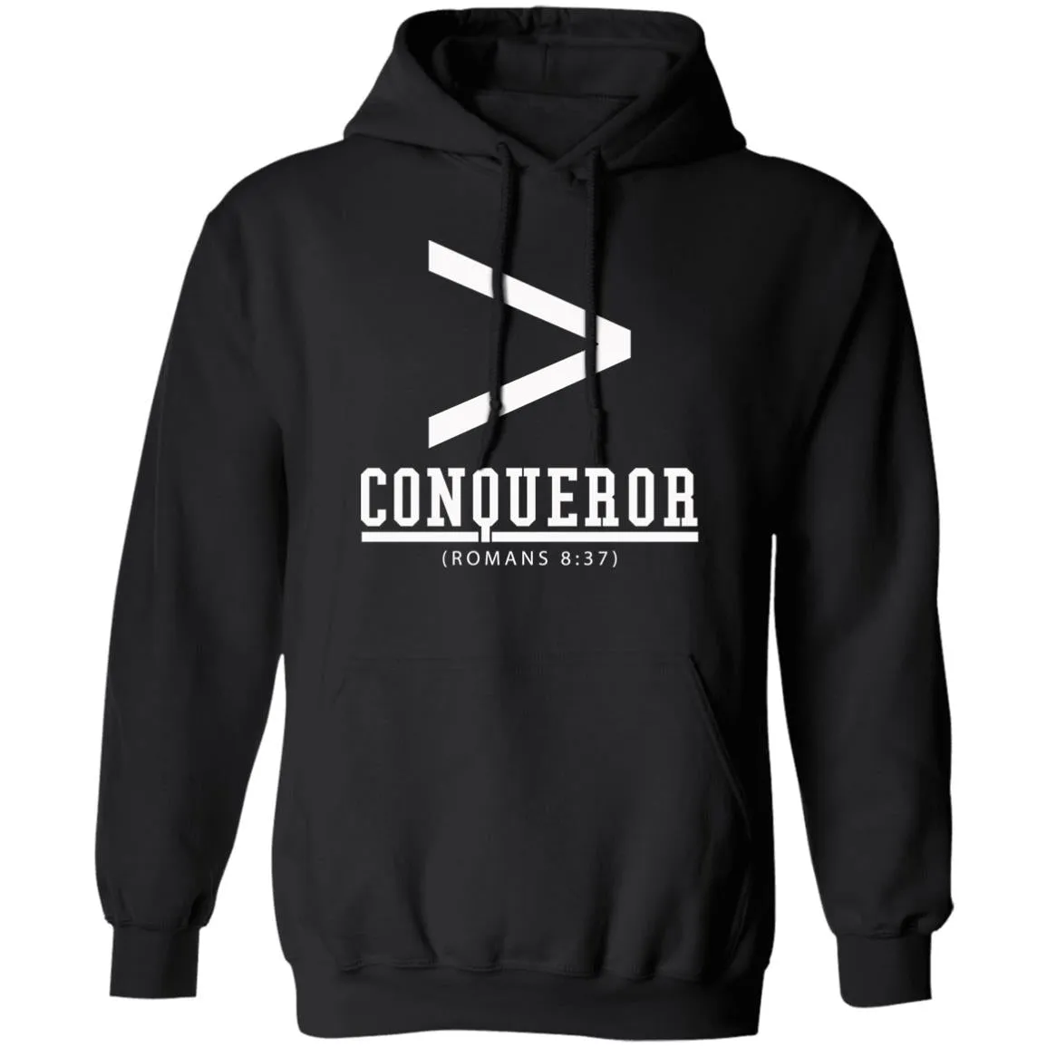 More Than a Conqueror Black (White) Hoodie