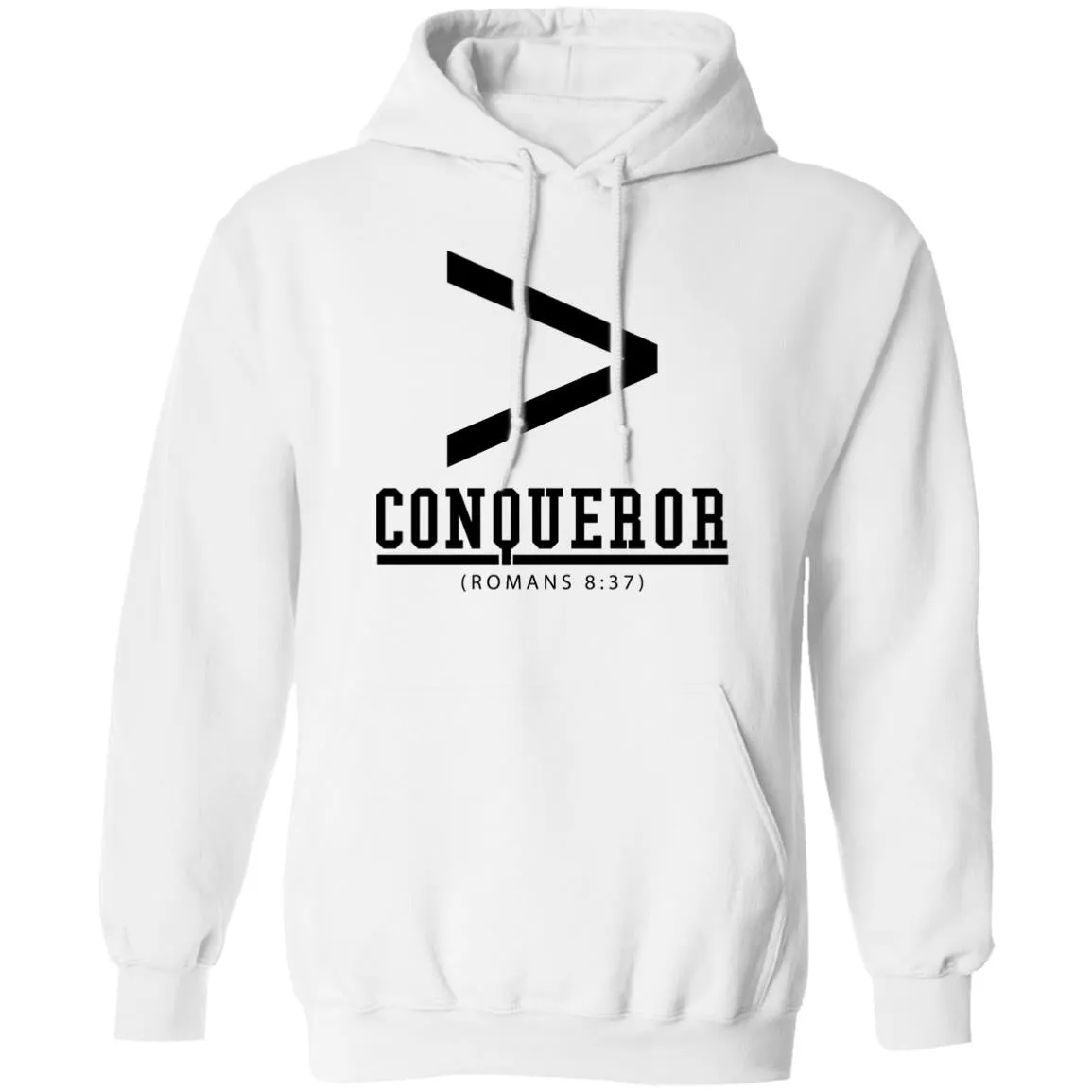 More Than a Conqueror White (Black) Hoodie