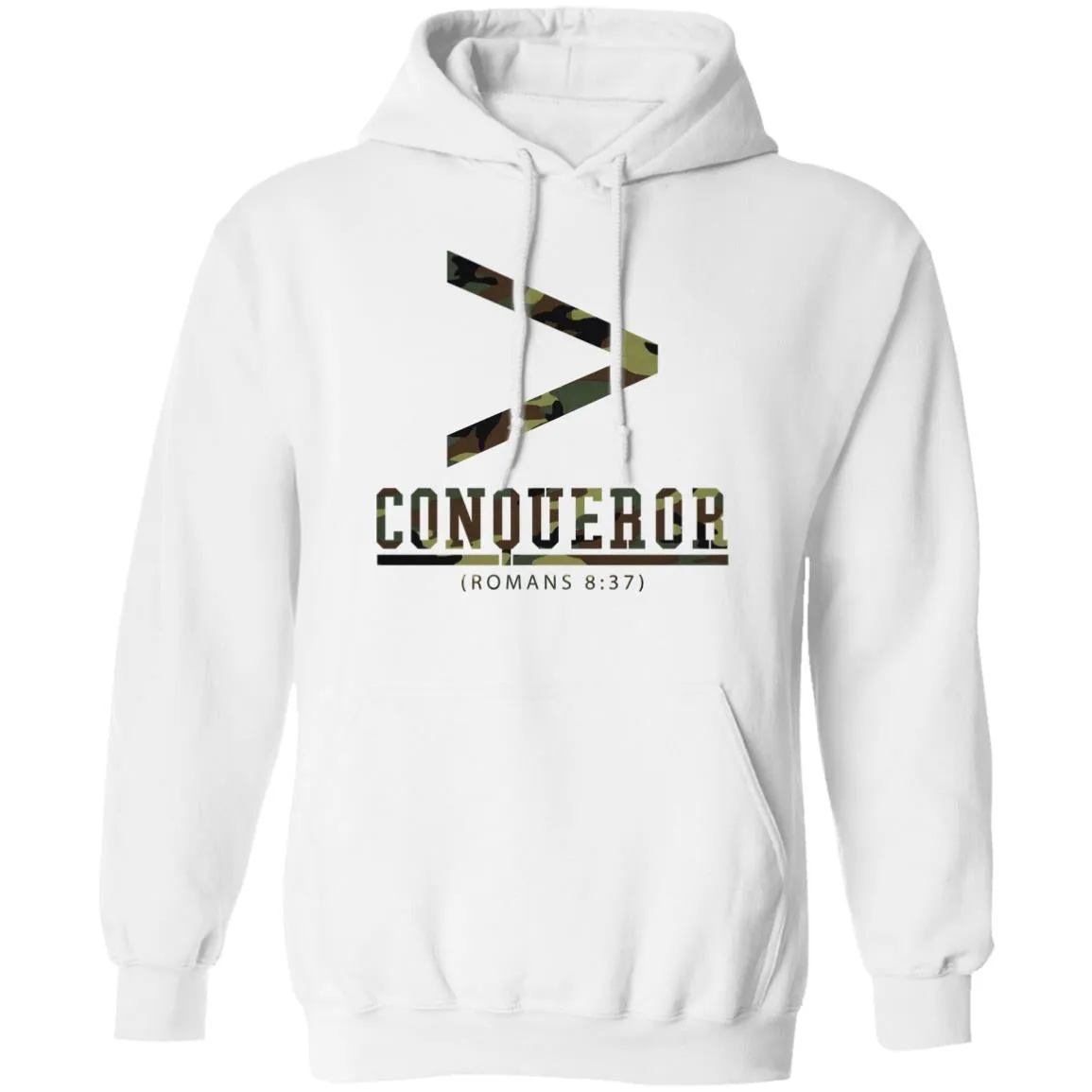 More Than a Conqueror White (Camo) Hoodie