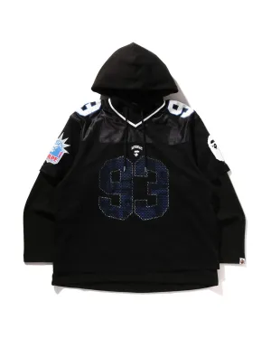 Multi Logo Layered Sleeves Relaxed Fit Football Jersey