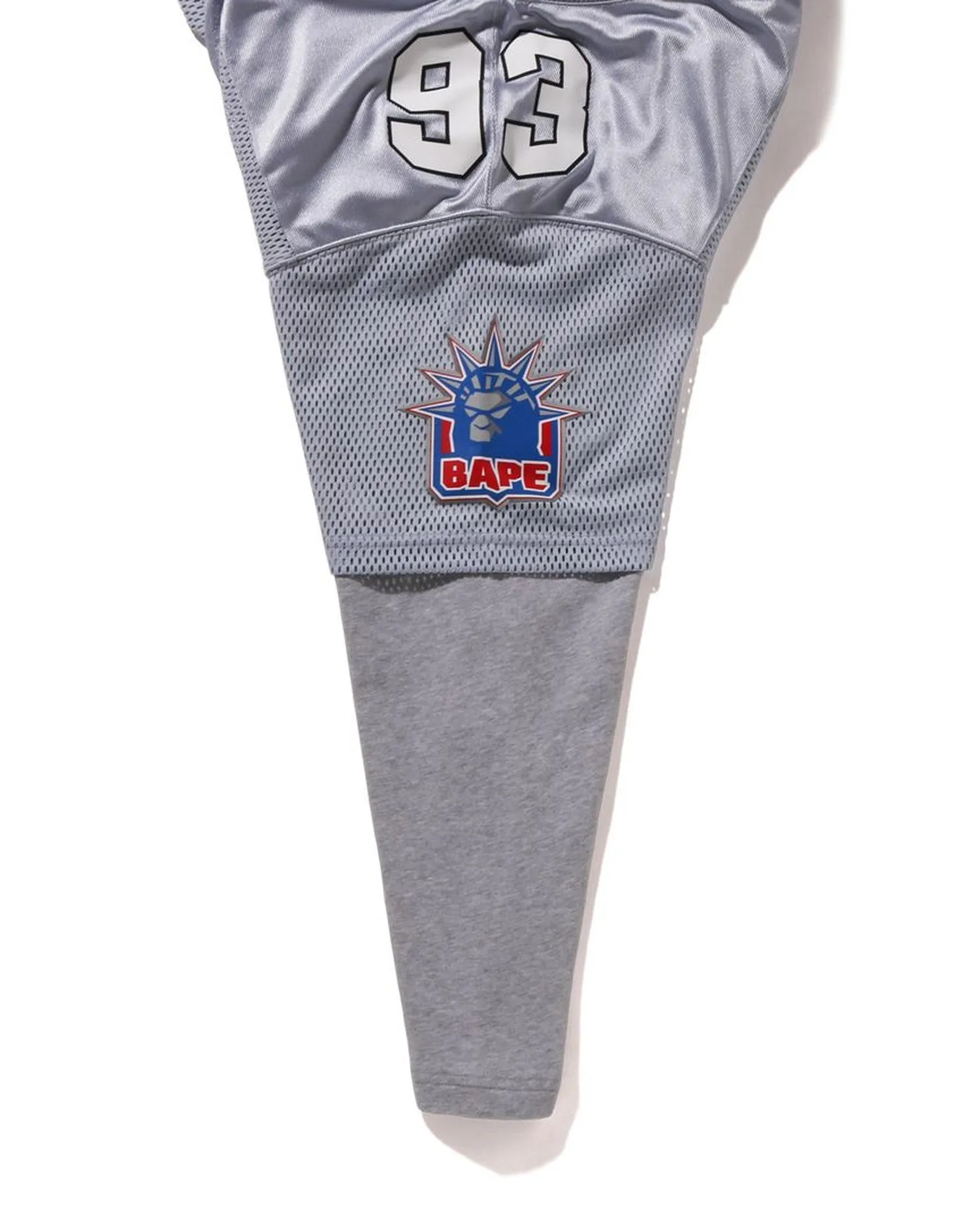 Multi Logo Layered Sleeves Relaxed Fit Football Jersey