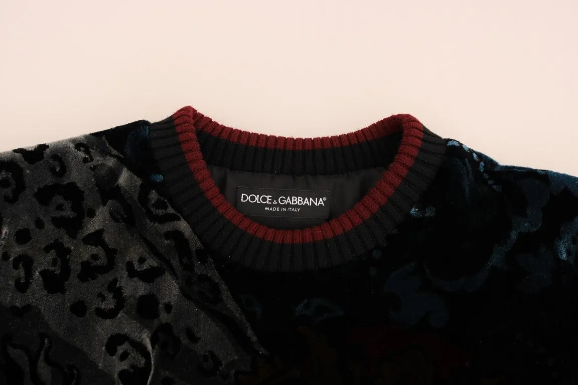 Multicolor Leopard Velvet Pullover Sweater