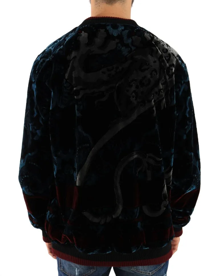 Multicolor Leopard Velvet Pullover Sweater