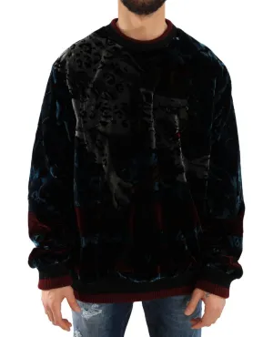 Multicolor Leopard Velvet Pullover Sweater