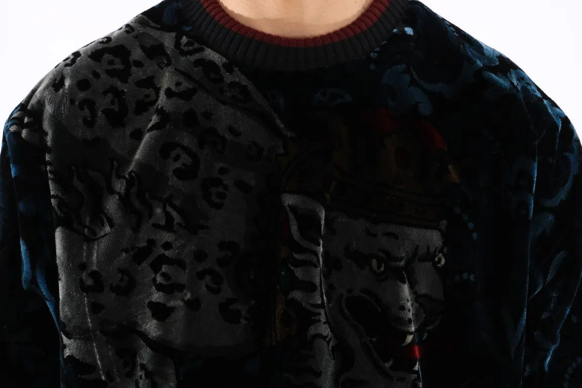 Multicolor Leopard Velvet Pullover Sweater