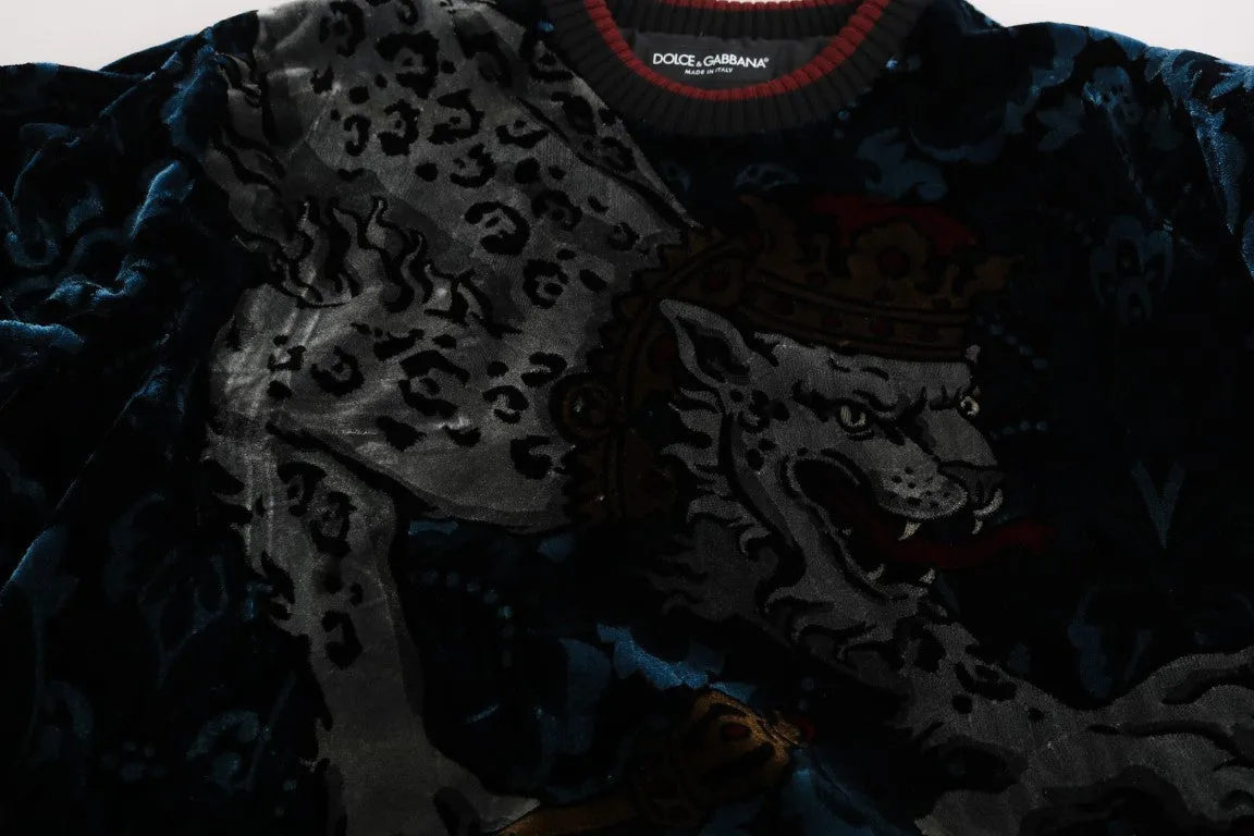 Multicolor Leopard Velvet Pullover Sweater