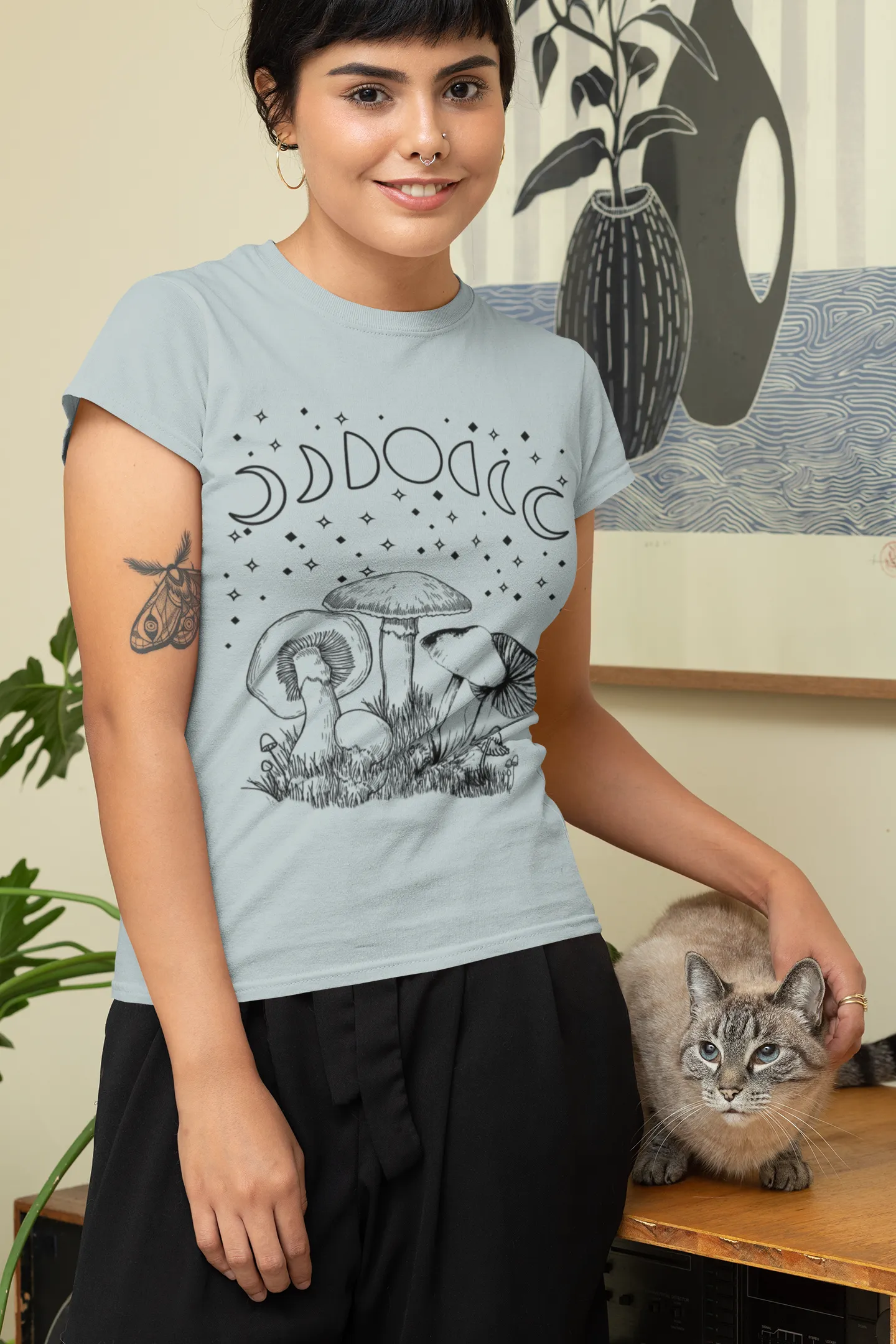 Mushrooms and Moon Phases Tee