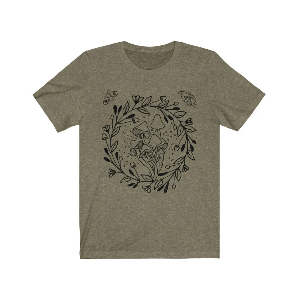 Mushrooms Wreath Moths Tee