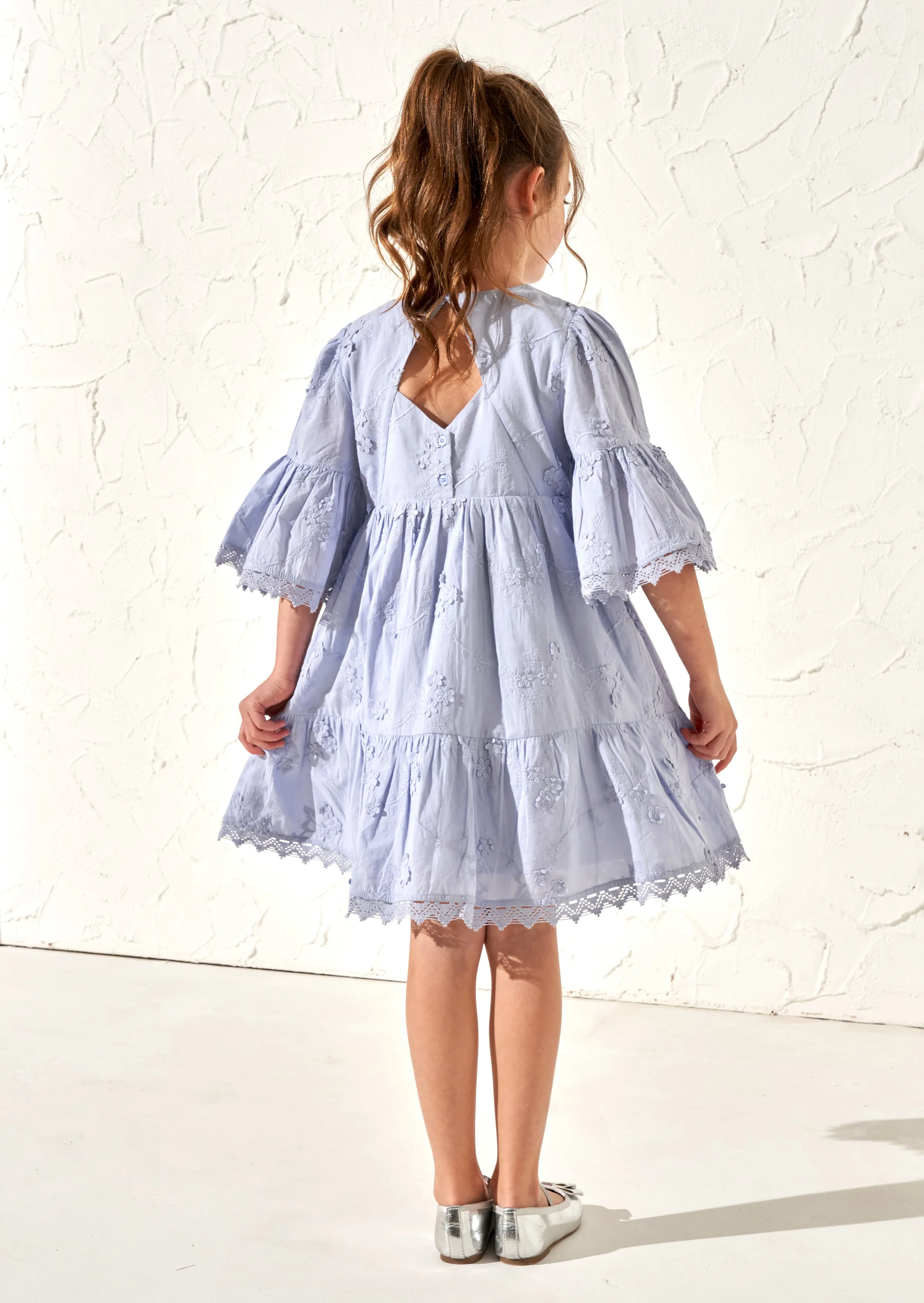 Natalia Blue 3D Flower Dress