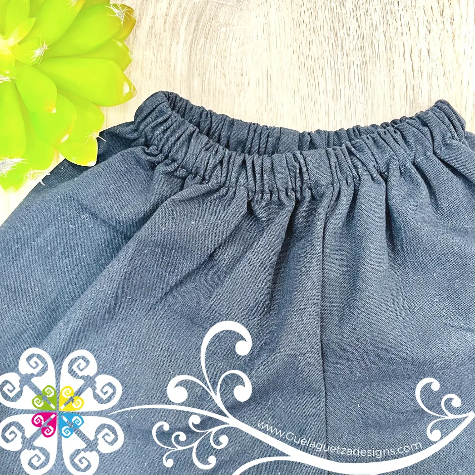 Navy Blue Lalito Short and Shirt Set - Mexican Boy Outfit