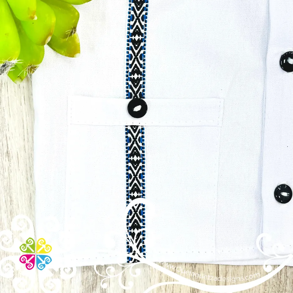 Navy Blue Lalito Short and Shirt Set - Mexican Boy Outfit