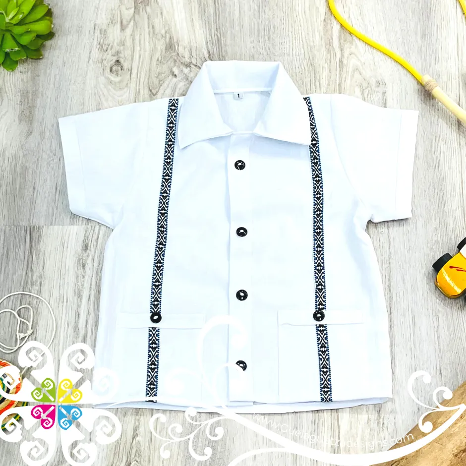 Navy Blue Lalito Short and Shirt Set - Mexican Boy Outfit