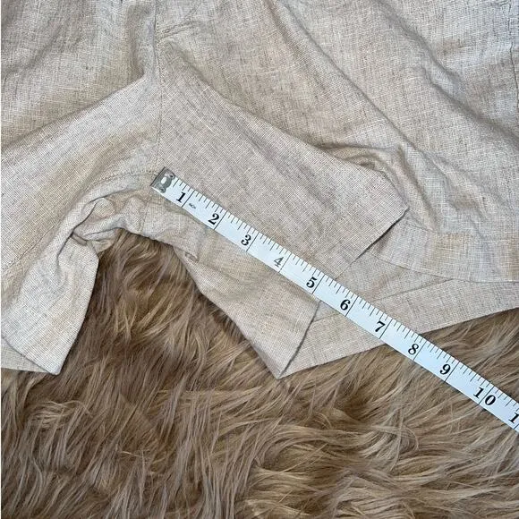 New A&amp;F 6&quot; Linen Blend Pull-On Shorts Women's Beige size M