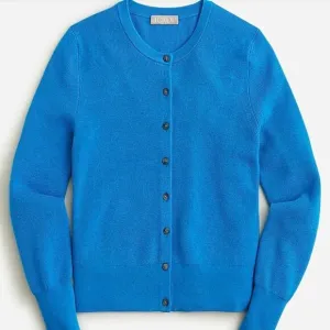 New J Crew Size M Ribbed Jackie cardigan sweater Sea Skyline BG086