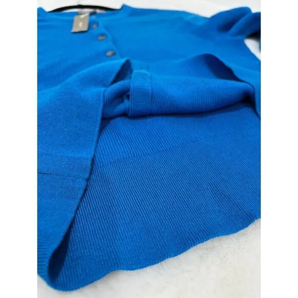 New J Crew Size M Ribbed Jackie cardigan sweater Sea Skyline BG086
