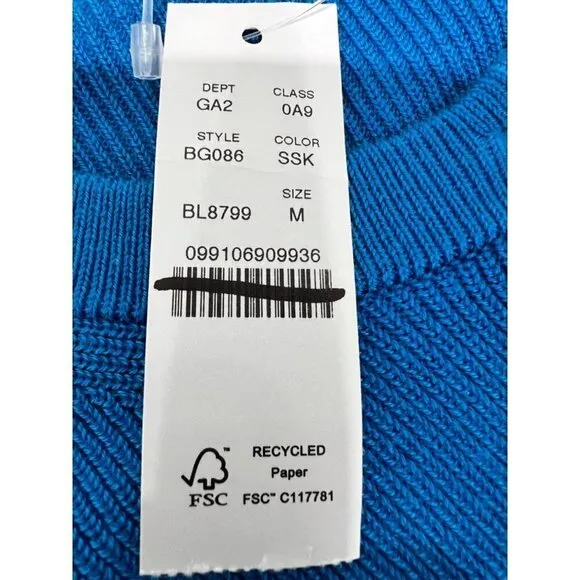 New J Crew Size M Ribbed Jackie cardigan sweater Sea Skyline BG086