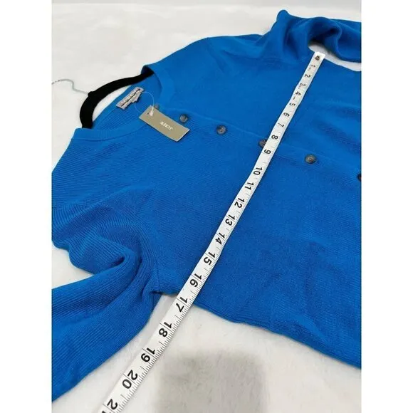 New J Crew Size M Ribbed Jackie cardigan sweater Sea Skyline BG086