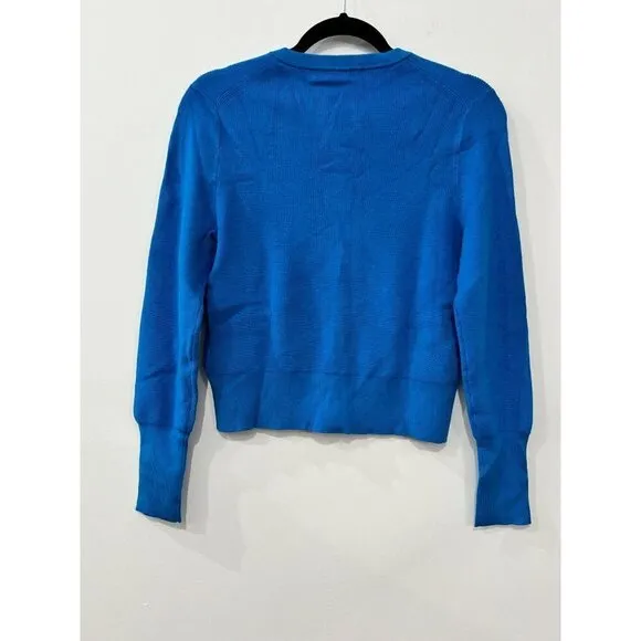 New J Crew Size M Ribbed Jackie cardigan sweater Sea Skyline BG086