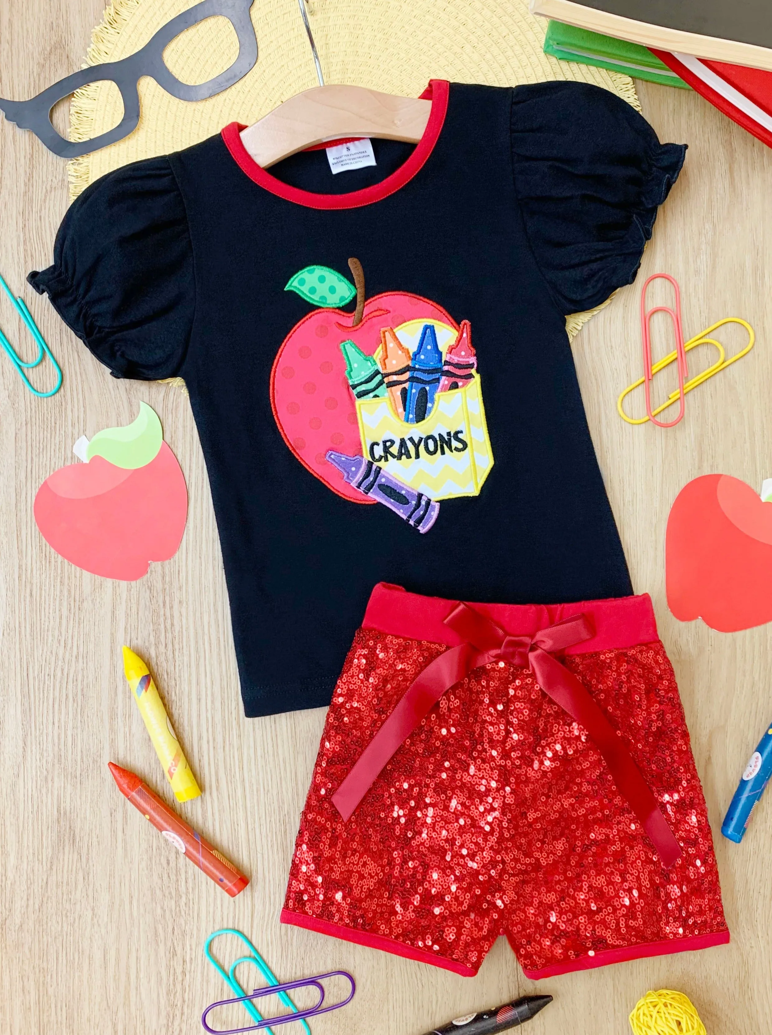 New School Dazzle Sequin Short Set