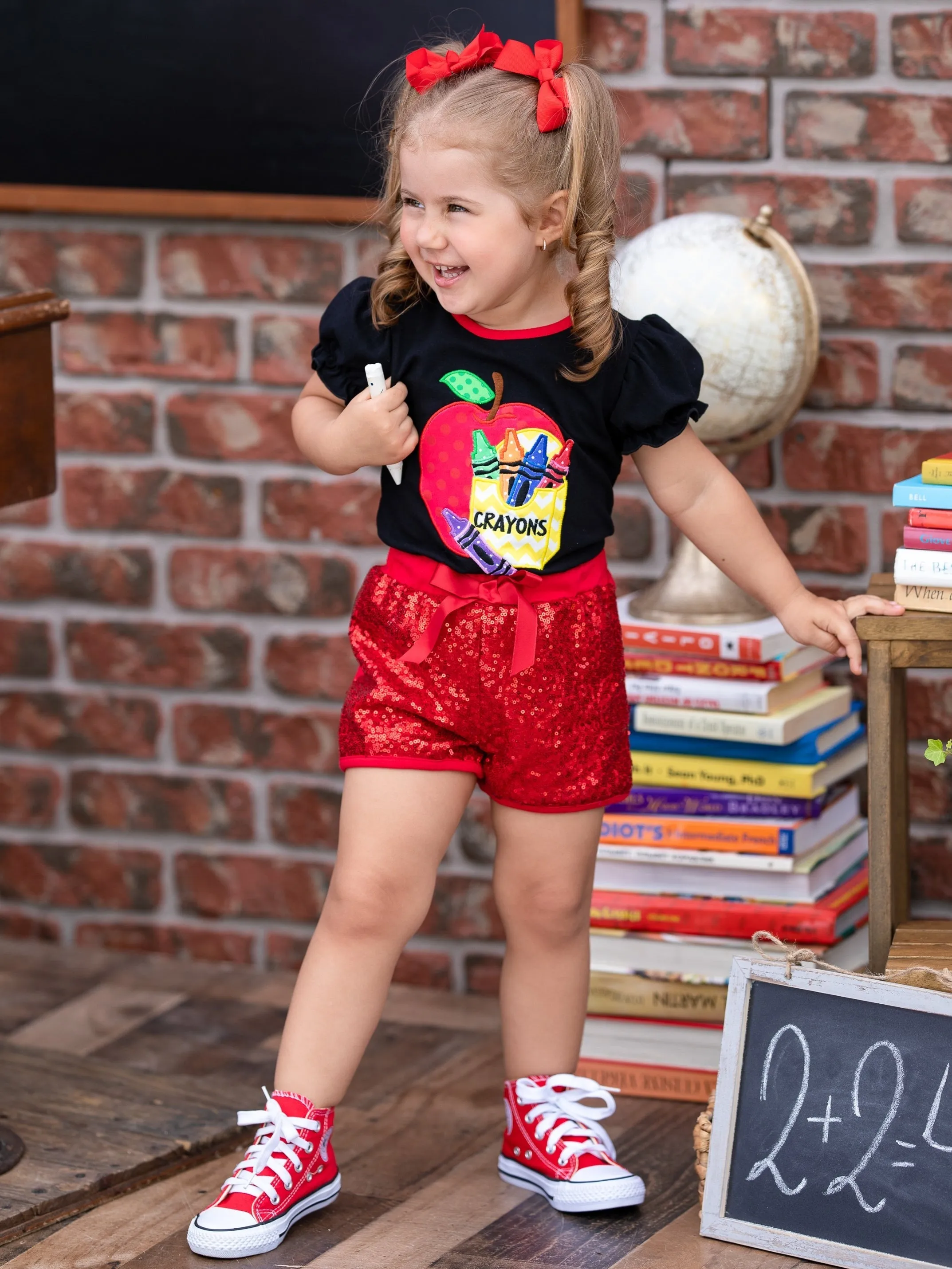 New School Dazzle Sequin Short Set