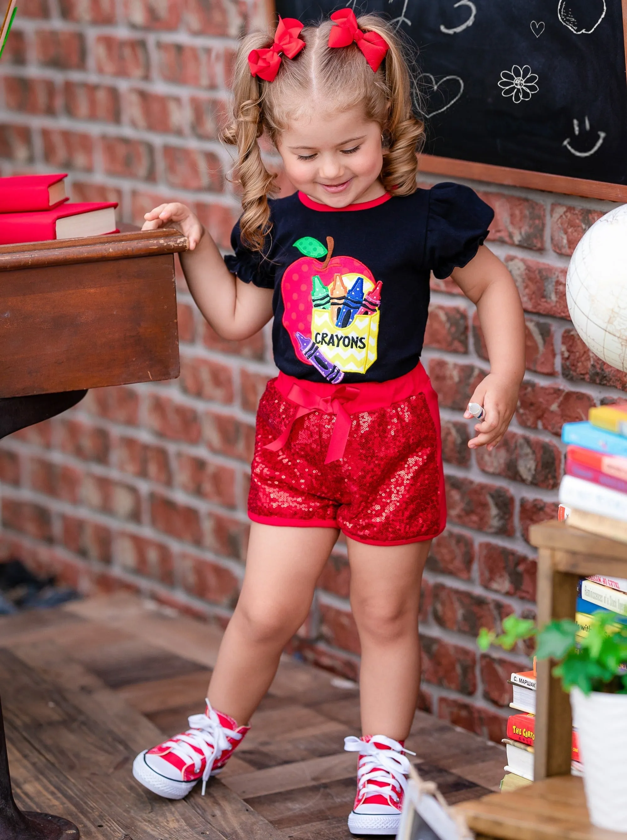 New School Dazzle Sequin Short Set