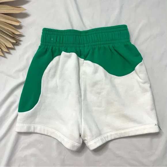 Nike Color Clash Green and White Fleece Be As You Are Gym Clover Shorts Size XS